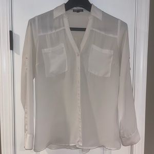 Medium Express off-white long sleeve blouse
